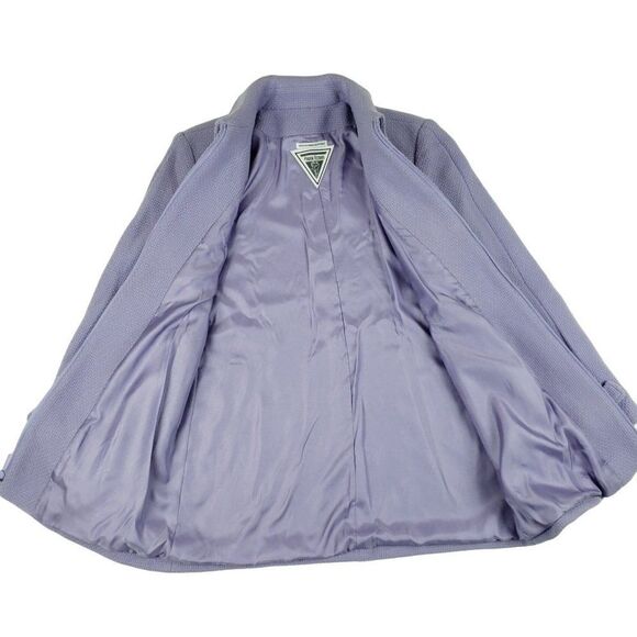 Marvin Richards Women's Medium Wool Blend Zip Up Pea Coat Purple Jacket Coat - Picture 3 of 13